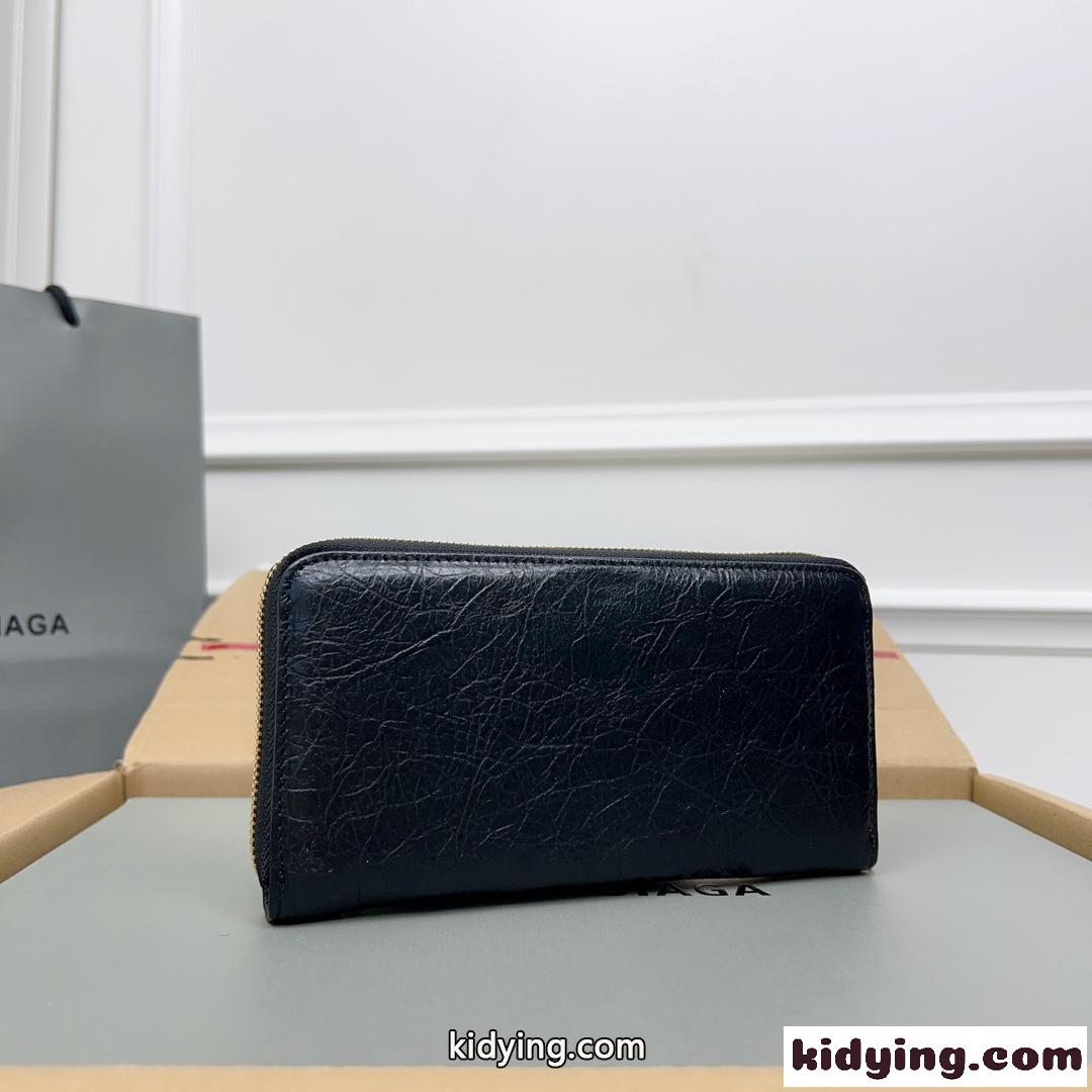 クラシック ラウンドファスナー 長財布 バレンシアガ 財布 コピー ブラック-0