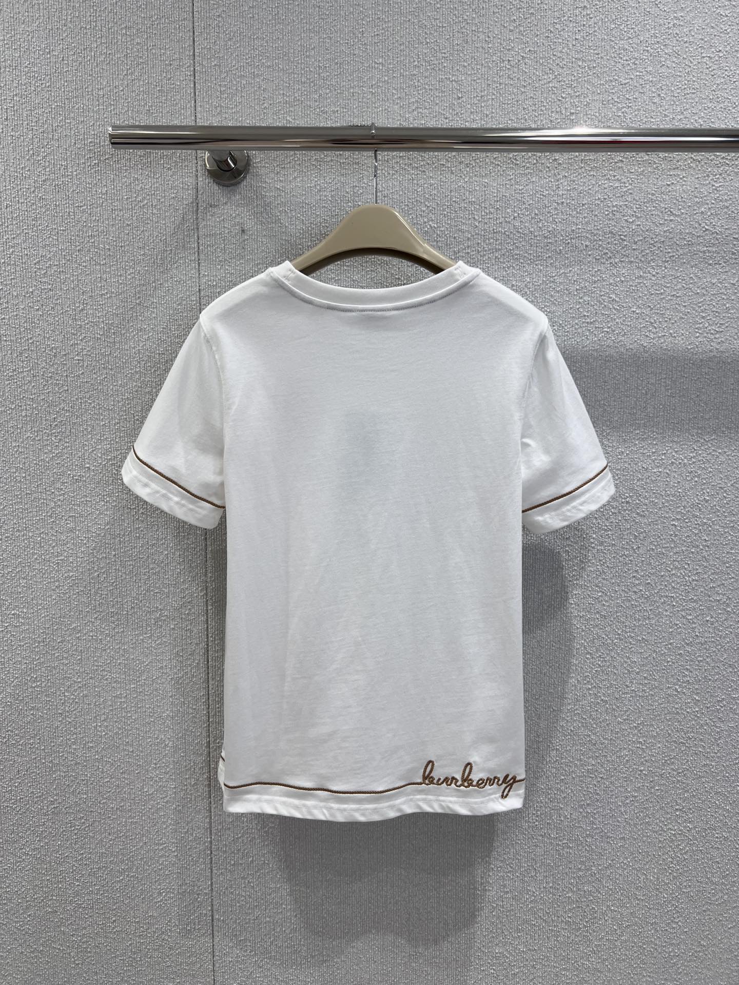 Bハート コットンTシャツ バーバリー Tシャツ コピー クルーネック ホワイト-1