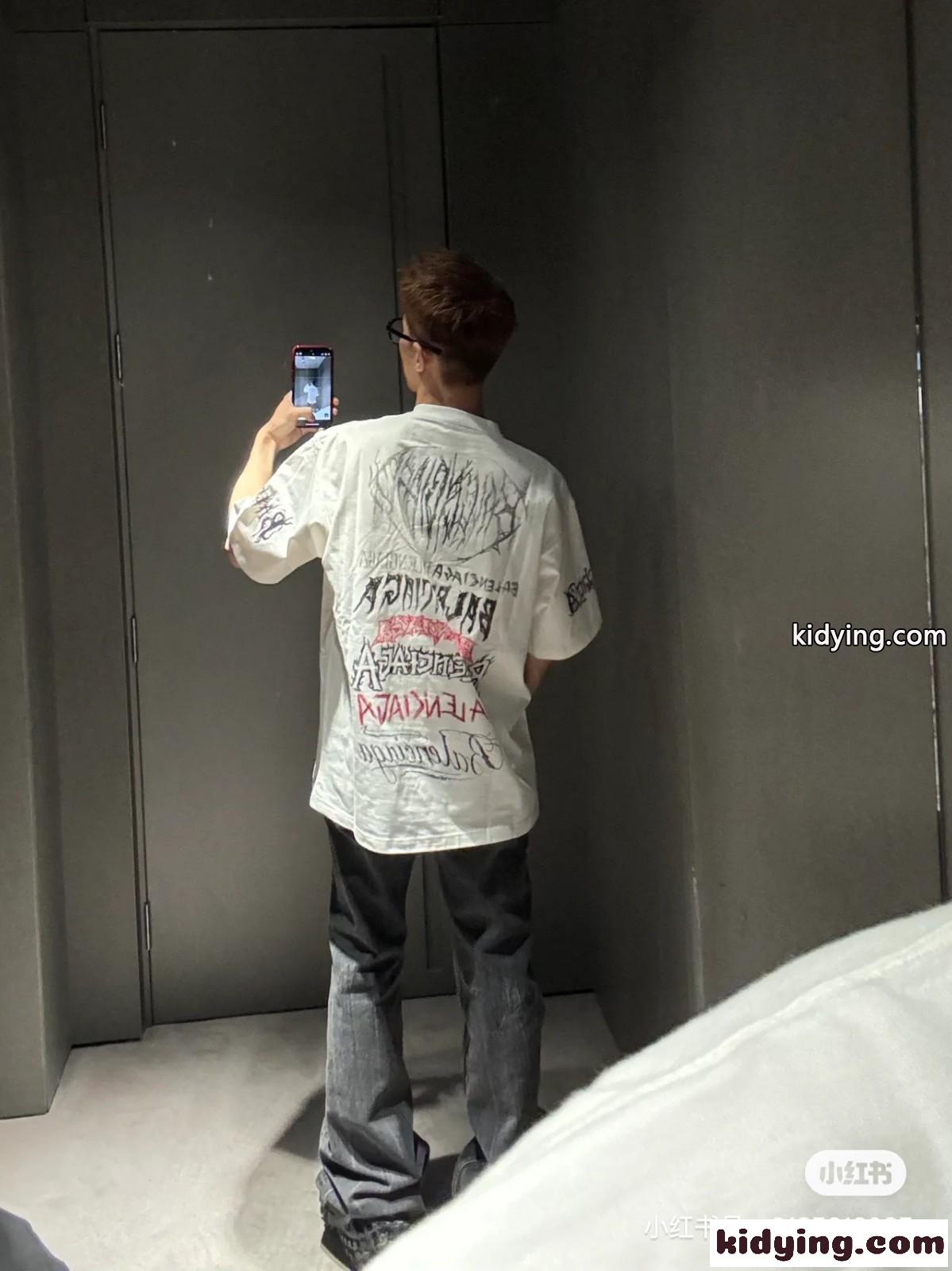 人気 オーバーサイズ 半袖Tシャツ バレンシアガ Tシャツ 偽物 ユニセックス ホワイト-5