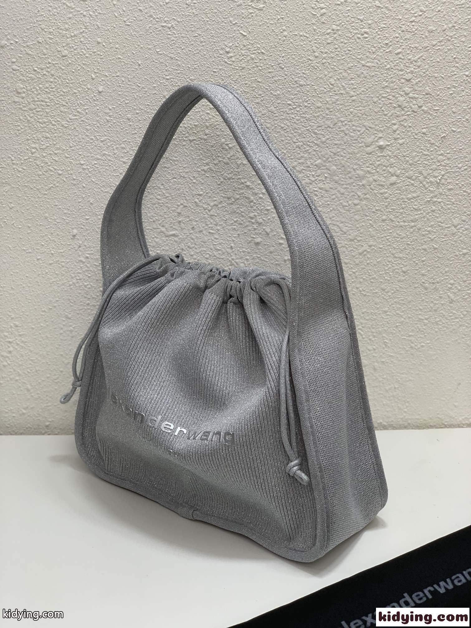 Alexander Wang Ryan スモール リブニット ハンドバッグ アレキサンダーワング バッグ コピー シルバー-1