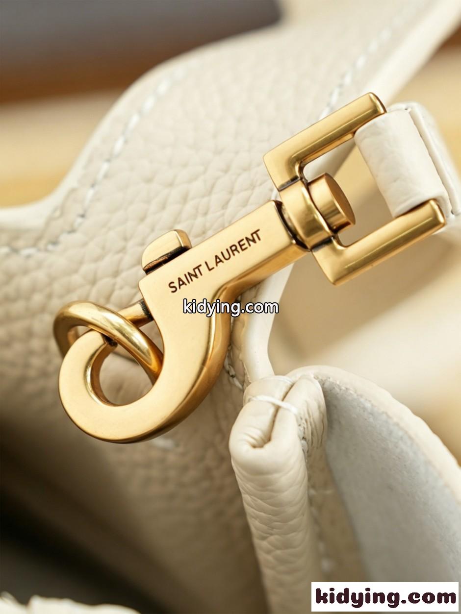 人気 YSL サンローラン ル・サンカセット スモール トートバッグ 偽物 ホワイト-3