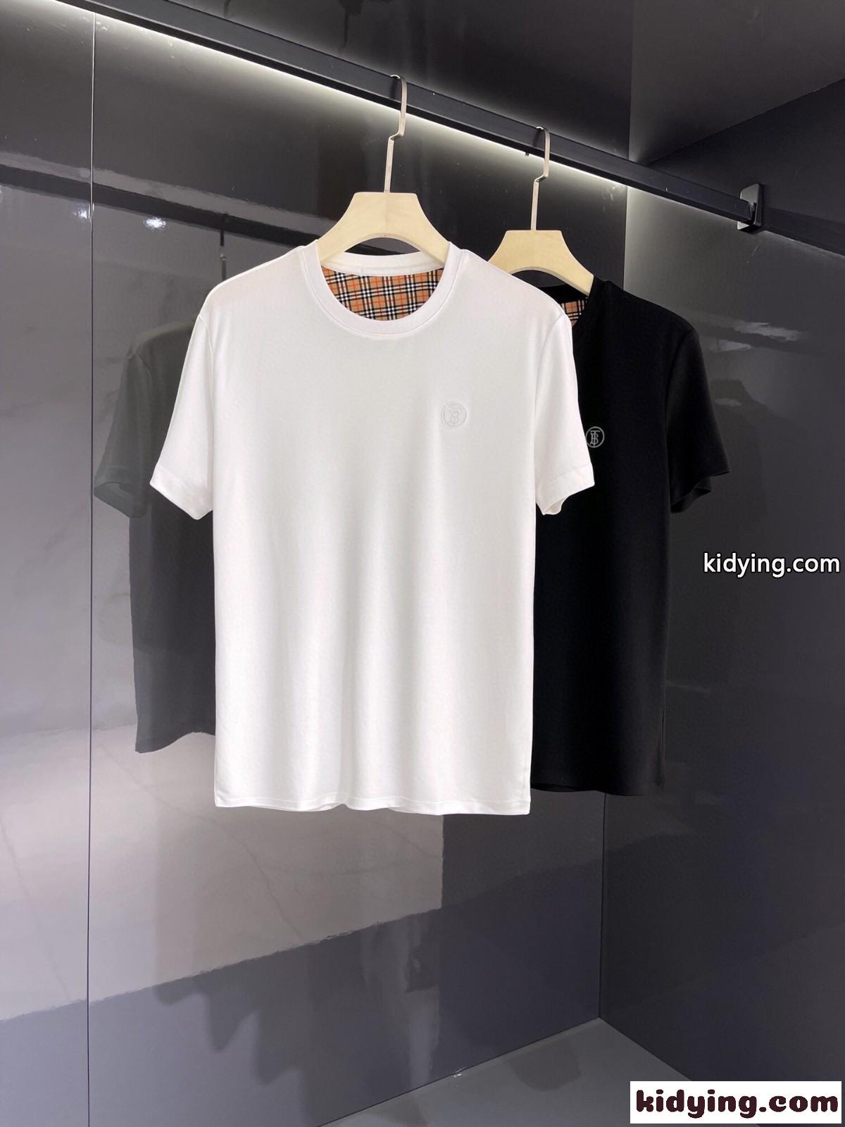 春夏 新作 メンズ カジュアル シルケット コットン バーバリー 半袖Tシャツ コピー クルーネック-0