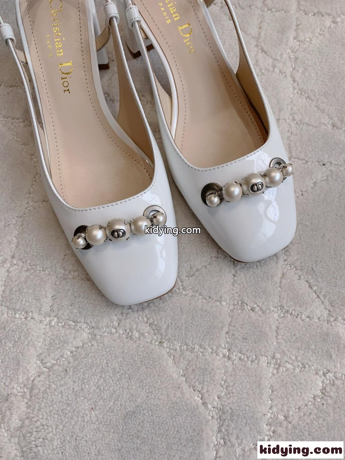 エレガント Dior Paris スリングバックパンプス クリスチャン・ディオール コピー ホワイト-2