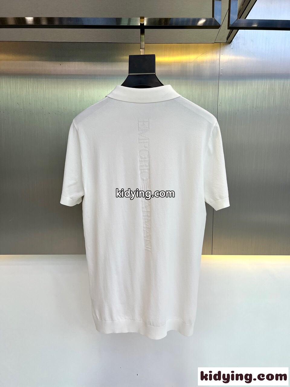大人 カジュアル アイスシルク コットンジャージー 半袖ポロシャツ アルマーニ Tシャツ コピー メンズ-5