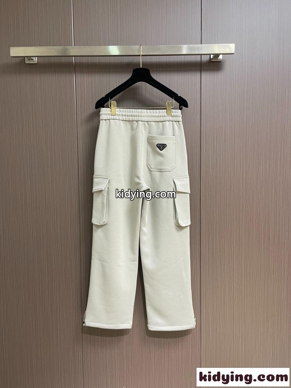 カジュアル トライアングルロゴ カーゴパンツ プラダ パンツ コピー ベージュ-1