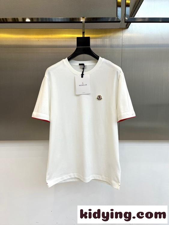 シンプル モンクレール Tシャツ 偽物 半袖Tシャツ クルーネック ホワイト-0