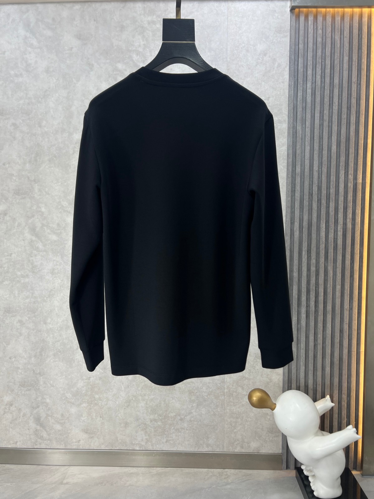 ベーシック ロゴ クルーネック エルメネジルド・ゼニア Tシャツ コピー スウェットシャツ ブラック-0