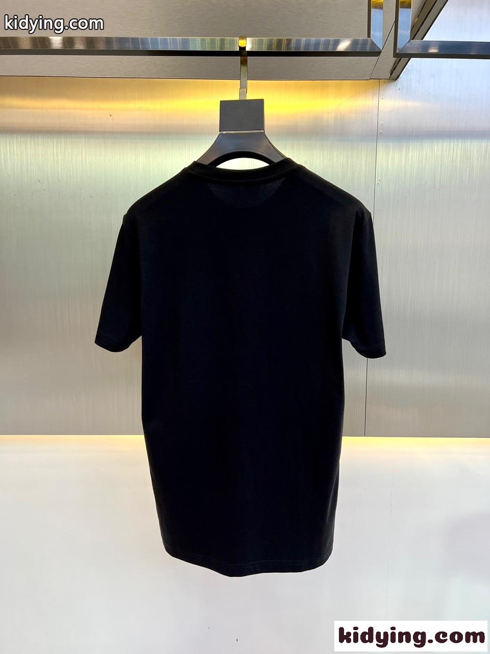 合わせやすい バルマン Tシャツ コピー 半袖 シンプル クルーネック コットン ブラック-4