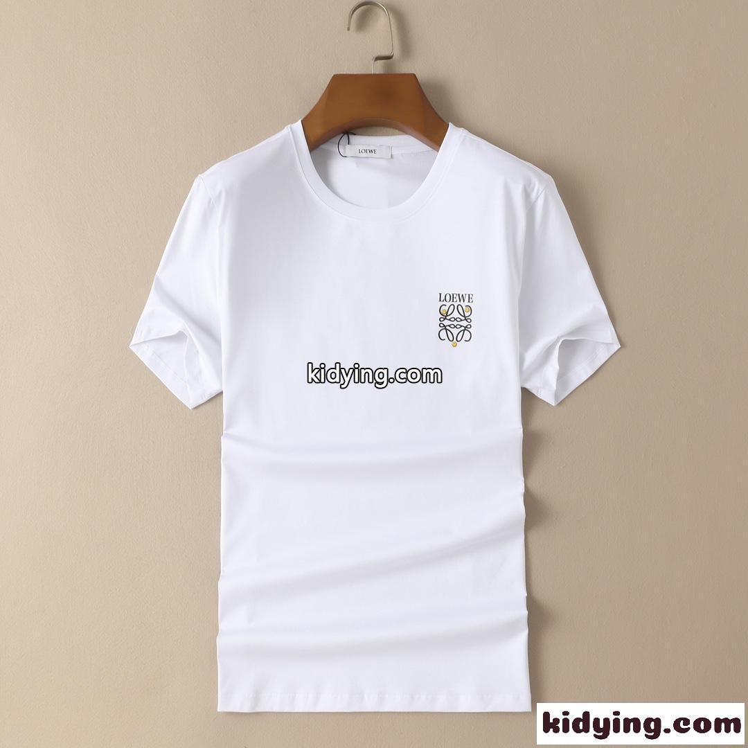 ロゴ プリント クルーネック シンプル お洒落 ロエベ tシャツ コピー メンズ 半袖 春夏 トップス  着心地抜群-3